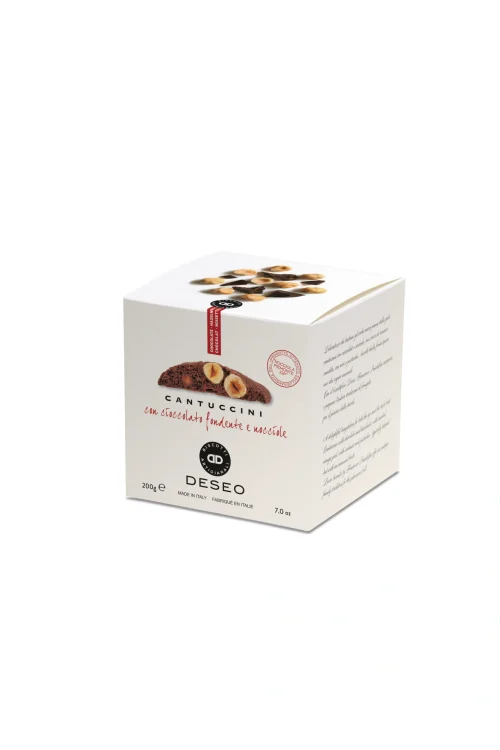 Cantuccini cepumi ar tumšo šokolādi un Piemontas lazdu riekstiem Deseo 200g